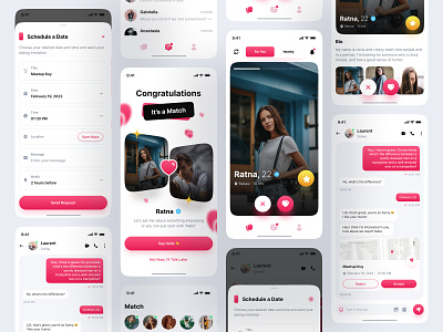 OMeet - Dating App app app design bumble clean dating dating app dating app design love match match finder matching meet mobile design online dating relationship social app swipe tinder
