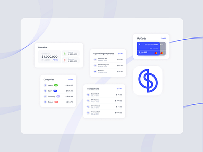 Dashboard - UI elements cards currency dashboard finance money money management payments transaction ui ui elements