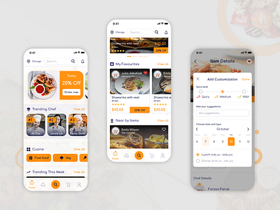 Home Meal Food application chef design food home meal product ui ux web