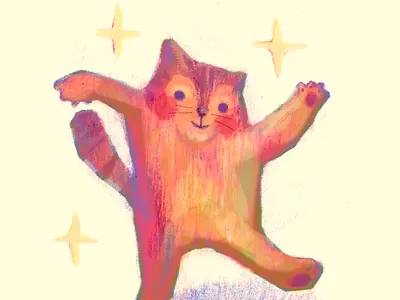 Dancing cat illustration