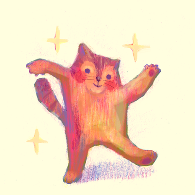 Dancing cat illustration