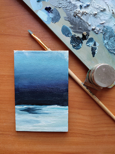 Oil seascape art illustration