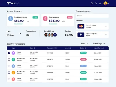 Payment Dashboard Website Design branding dashboard figma payment ui uiux user interface ux website xd
