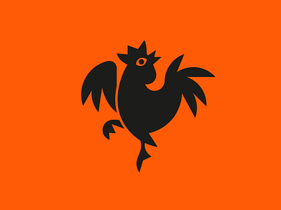 Rooster bird branding design eye geometric illustration jumping logo logomark rooster simple stylized vector