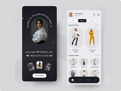E-commerce - Fashion App | Mobile App application cloth app creative ui design ecommerce app fashion app mobile app ui onboarding ui ux uxui design