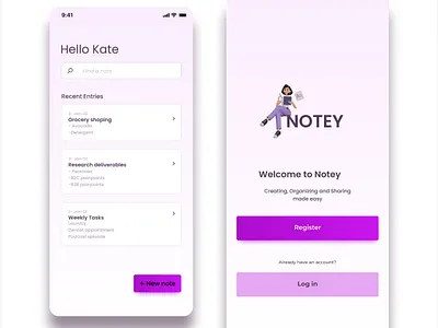 NOTEY design graphic design illustration logo ui ux