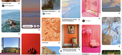 My Pinterest mood board art branding design illustration moodboard orange pink