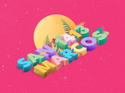 Isometric Summer letters affinity graphic design illustration isometric letter lettering style summer vector