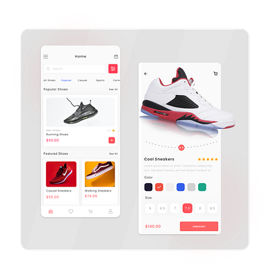 ShoeHub app branding clean clear design ecommerce graphic design minimal mobile modern shoe typography ui ux vector