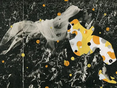 27_Sunflower abstract februllage februllage2023 flower martovsky orange paper romantic spring yellow коллаж фебруллаж