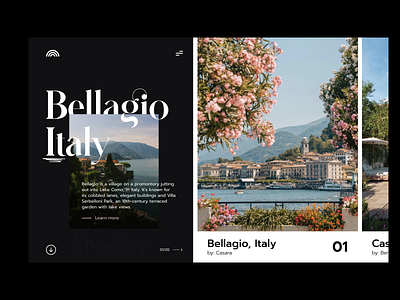 Travel Platform - Landing Page black clean composition concept creative dark europe explore home page italy landing page minimal modern serif tourism travel trip typography ui ux