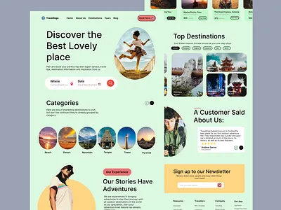 #DailyUi 003 - Landing Page of a Travel site. branding graphic design ui