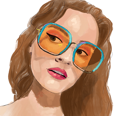 Comment where can I buy these sunglasses. art colors design graphic design illustration orange retro vector woman