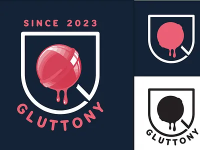 Gluttony logo design/ Candy Store/sweet/simplified branding candy color graphic design illustration logo sweet