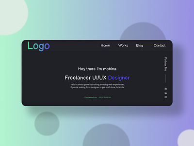 Portfolio Website Design app branding design designwork figma graphic design mobile ui