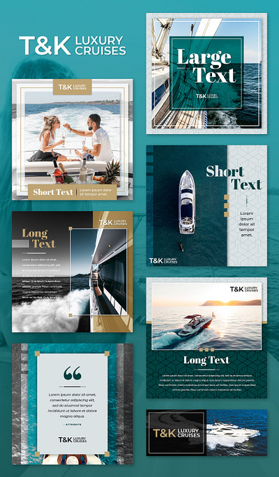 T&K Luxury Cruises Social Media Post Templates branding graphic design social media