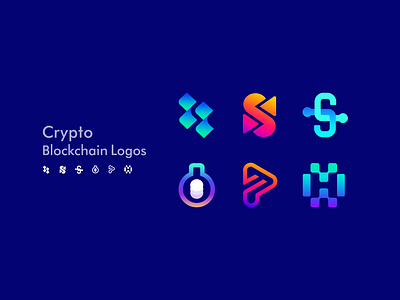 Crypto & Blockchain Logos abstract app icon app logo blockchain blockchain logo branding coin creative marks crypto digital logo icon it logo logo logo design logo designer logotype minimalist modern logo nft logo software logo