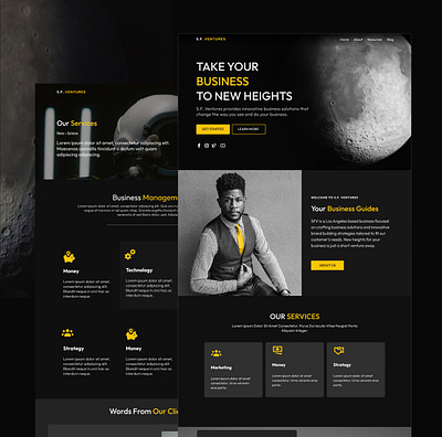 Agency Website Design agency agency landing page black and gold dark theme design figma landing page ui web design webdesign