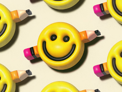 Smiley Creative 3d illustration illustrator inflate logo pencil head smiley the creative pain vector