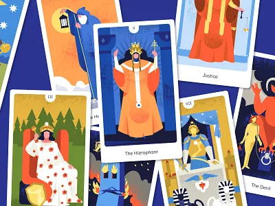 Tarot cards card design flat illustration tarot texture vector