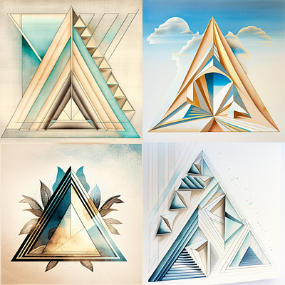A Pic of an Art Deco Pattern Within a Triangle design illustration
