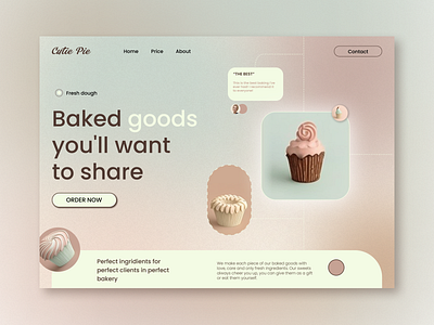 Bakery Website Cakes Landingpage branding illustration minimal ui ux website