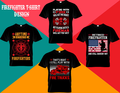 Firefighter T-Shirt Design burn custom department design emergency fire firefighter flame graphic helmet protection rescue safety security t shirt typography uniform vector vintage