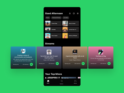 Spotify Stream (Feed) - Case Study app case study dark mode music player spotify streaming ui ux