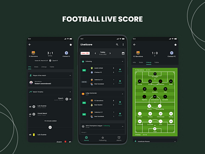 Football Live Score app ui branding design football graphic design illustration illustrator logo photoshop sports ui uiux ux vector