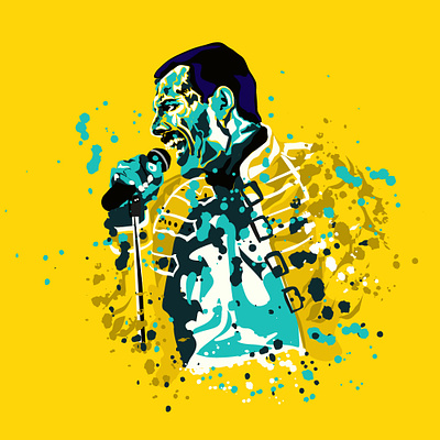 Freddie Mercury freddie mercury graphic design illustration music portrait queen star vector