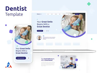 Dental Care Website Template branding design desktop design responsive design ui ux webdesign website design