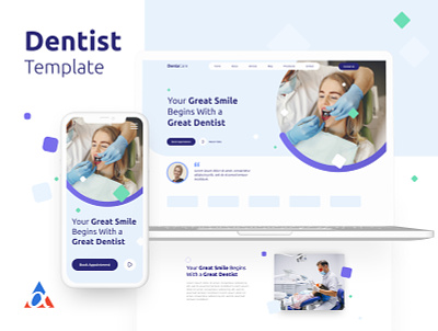 Dental Care Website Template branding design desktop design responsive design ui ux webdesign website design