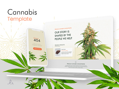 Cannabis Website Template branding design desktop design illustration responsive design ui ux webdesign website design