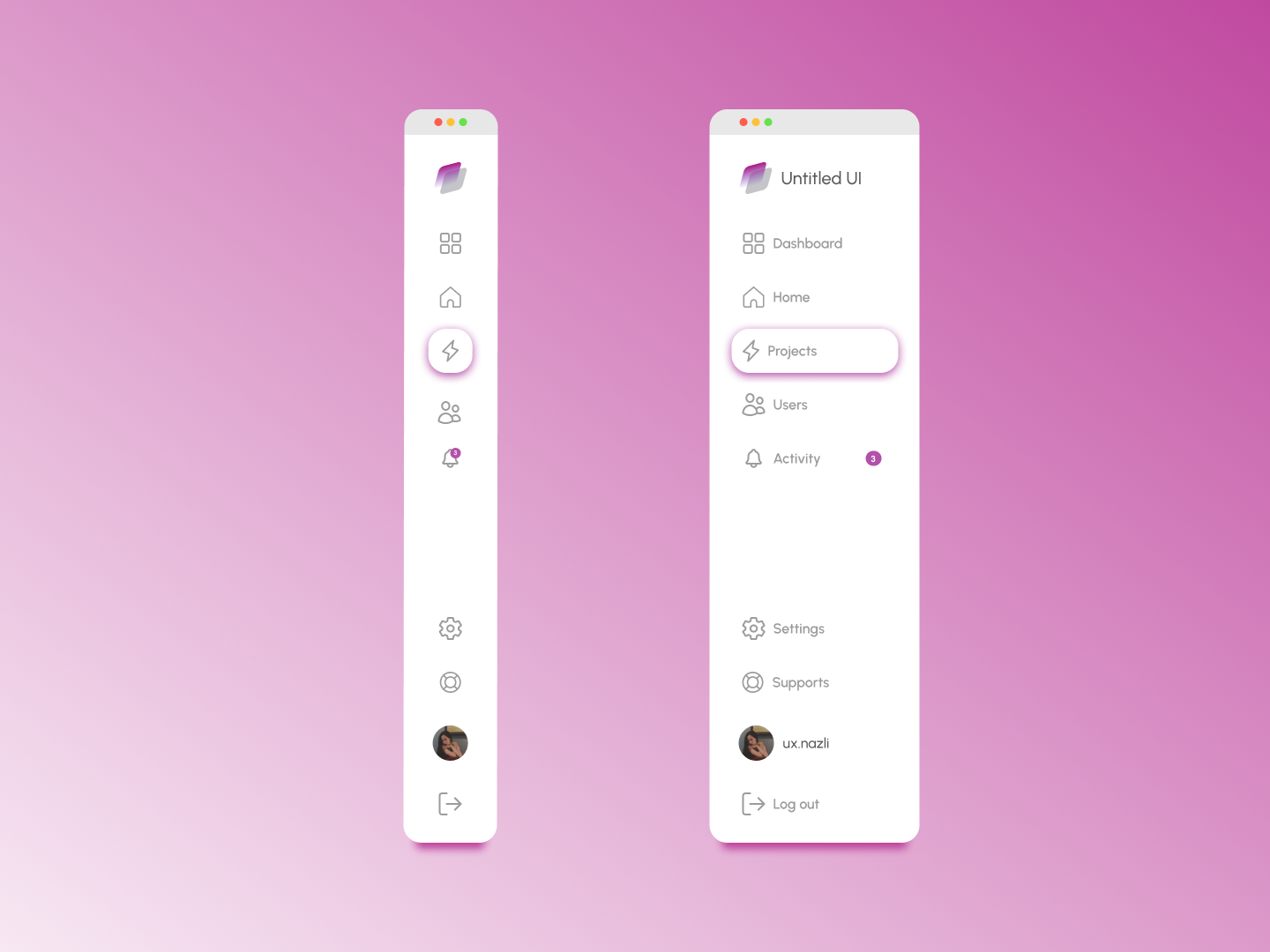 sidebar design by Nazlıcan Taş on Dribbble