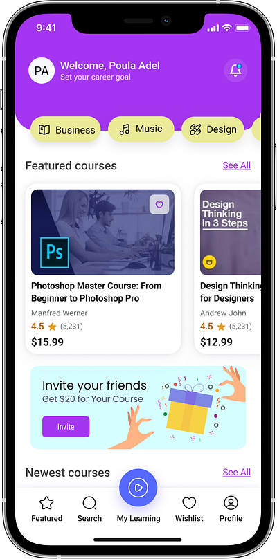 Udemy Redesign details homepage homescreen ios udemy view all