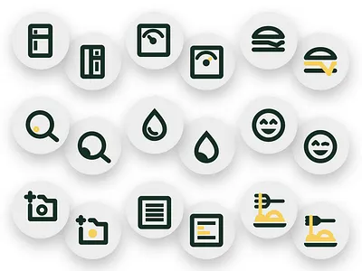 Food app interactive icons design graphic design illustration logo ui