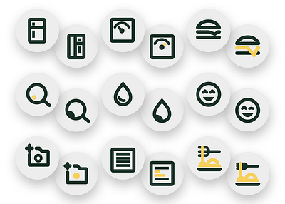 Food app interactive icons design graphic design illustration logo ui