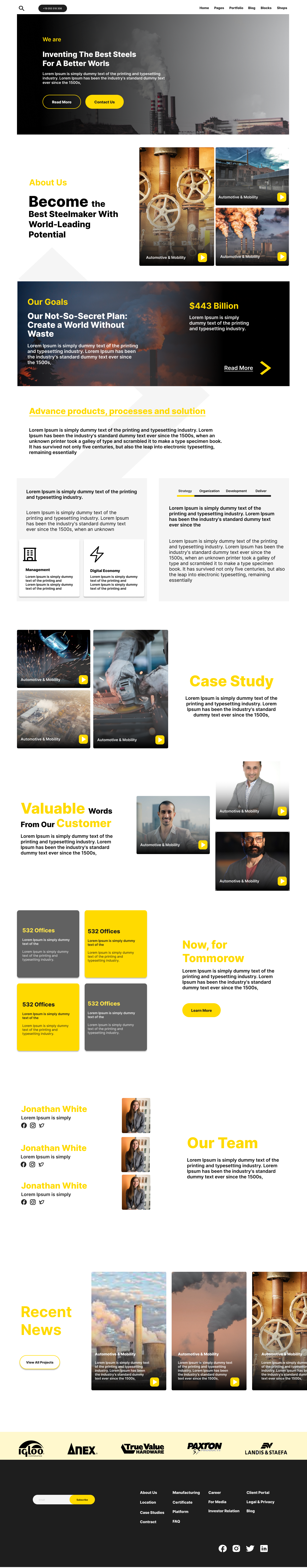 Industrial Landing Page branding design redesign ui ux