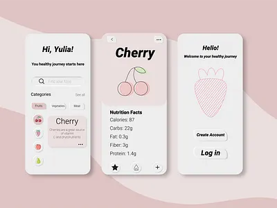 Outline design icons for healthy food mobile app app app design application food healthy icons illustration line art mobile app outline user interface uxui vector
