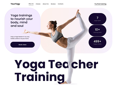 Yoga training website interaction animation design interaction landing page landing page design ui user experience user interface ux web web design website