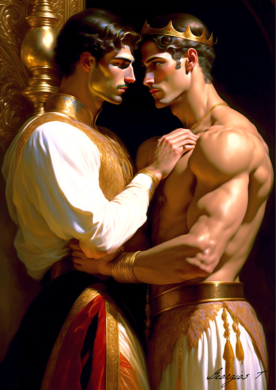 A Prince and His Lover art art for men design digital art erotic art erotic man fantasy gay gay gay art gay fantasy art gay love gay love story homoerotic illustration lgbt romantic