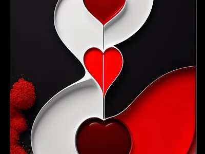 Abstract Art Heart abstract abstract heart art black and red design graphic design heart heart design illustration love love art love design lovers modern love motion graphics romance two hearts