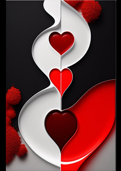 Abstract Art Heart abstract abstract heart art black and red design graphic design heart heart design illustration love love art love design lovers modern love motion graphics romance two hearts