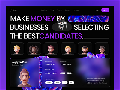 Select - Recruitment platform branding design hr illustration landing page landing page design logo platform product audit product design recruit recruitment saas ui ui design ux ux design