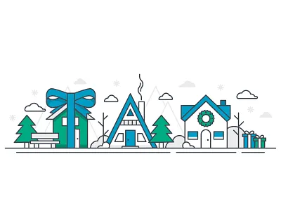 Mr. Cooper Seasonal Illustrations 2d branding christmas digital illustration fall holiday icon set iconography icons illustration minimal mortgage mr cooper neighborhood seasonal seasons winter