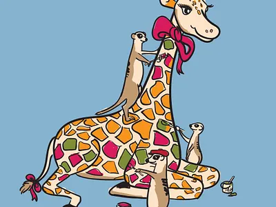 Paint your friends animal art cartoon character childrens art childrens book design digital illustration graphic design hand drawn illustration sketch