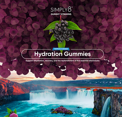 Visual Simply8 Hydration Gummies 3d amazon branding graphic design illustration smm visual