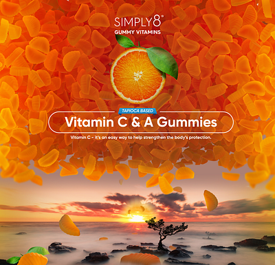 Visual Simply8 VitaminC 3d amazon branding design graphic design illustration logo smm ui visual