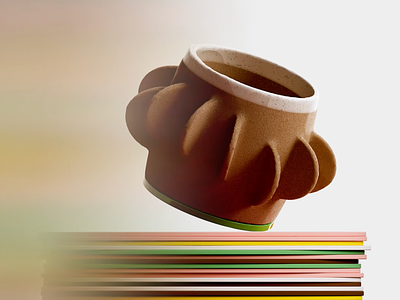 Spinning Cup 3d after effects animation c4d ceramic cinema 4d colors cup editorial illustration motion pottery redshift render spinning stack texture