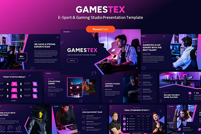 Gamestex - Esport & Gaming PowerPoint design powerpoint pptx template